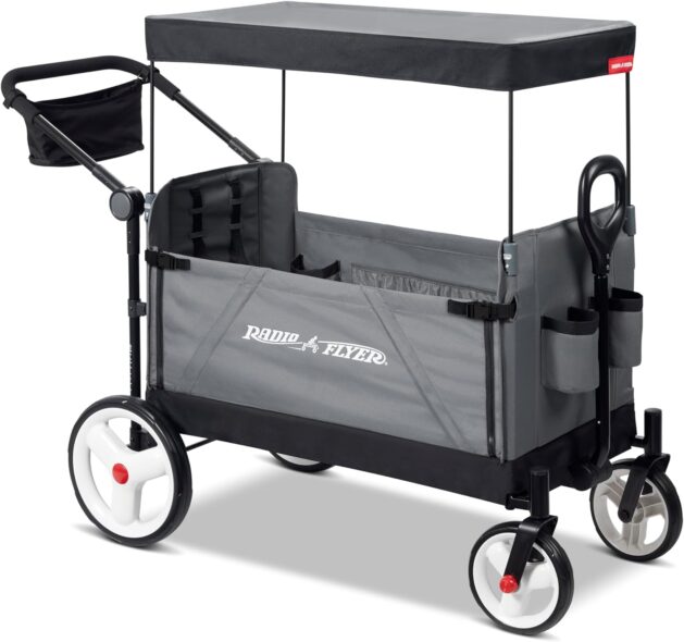 Grey folding wagon from Radio Flyer